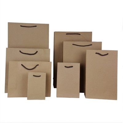 PC011 Customized solid color kraft paper bag Garment bag Tote bag Green gift bag Eco bag manufacturer 45 degree